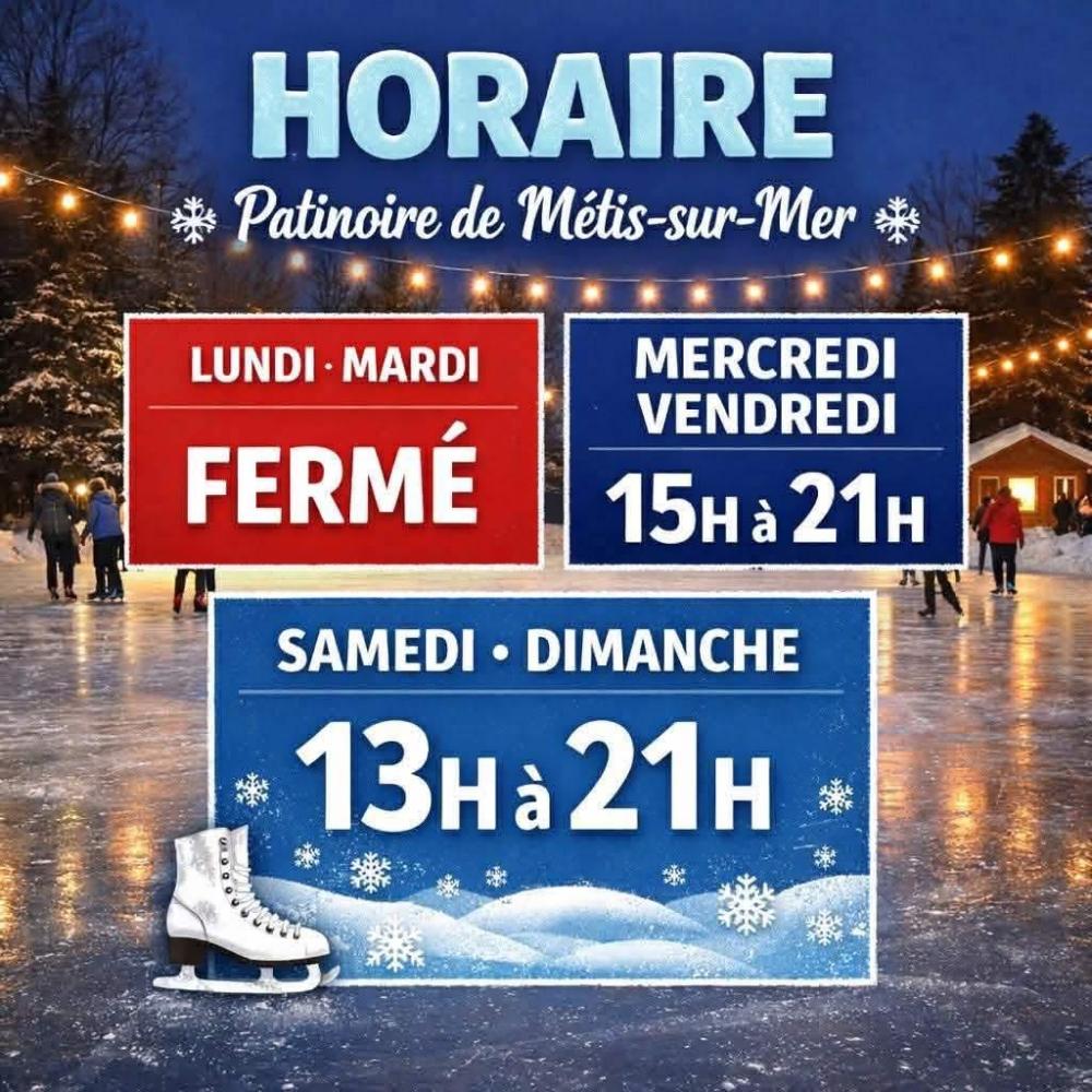 Horaire de la patinoire